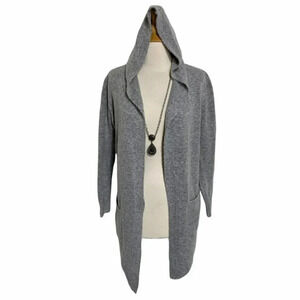 Forever 21 XS‎ gray hooded open cardigan w/ pockets